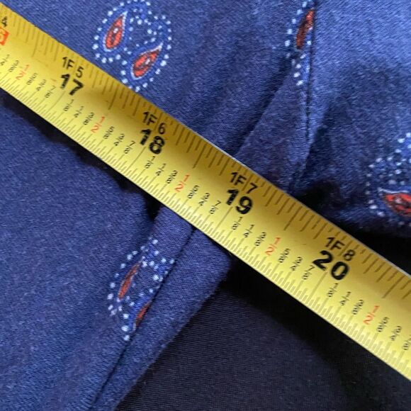 Lucky XL Navy Knit Paisley Print Dress, Boho AOP, Bohemian, Retro Style OF-1 - Picture 10 of 12